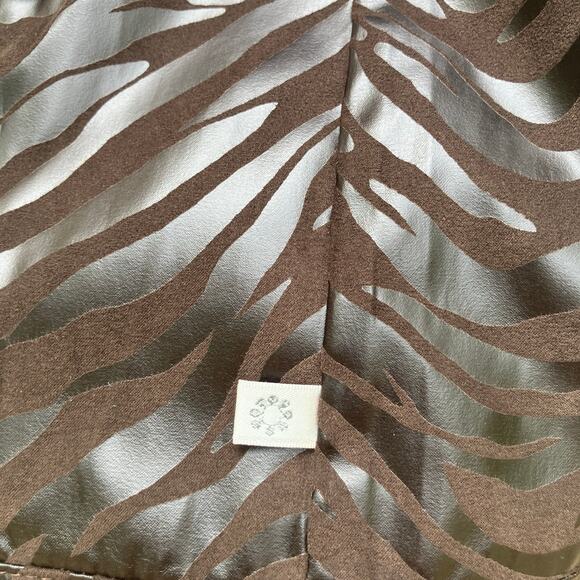 Zenergy by Chicos Vest Sz 3 Brown Faux Leather MotoBoho Zebra Bikercore Animal - Picture 8 of 12